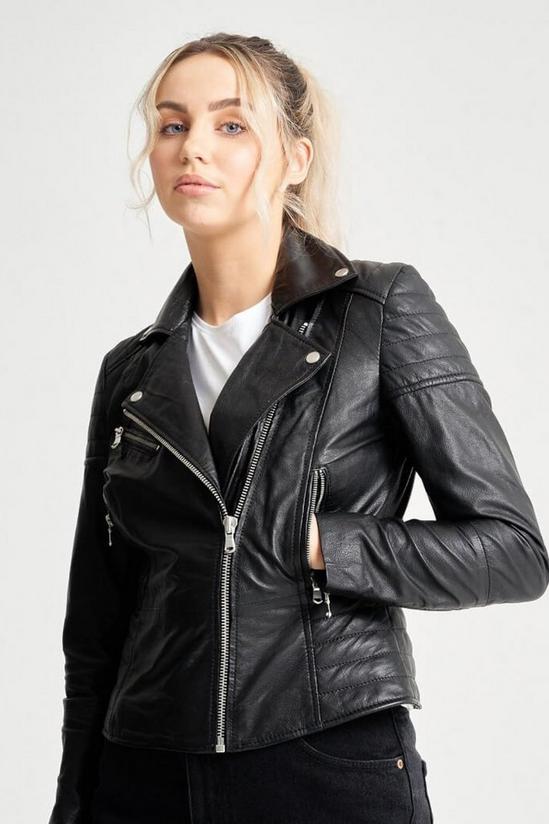 Barneys Originals Textured Leather Biker Jacket 2