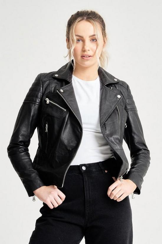Barneys Originals Textured Leather Biker Jacket 4