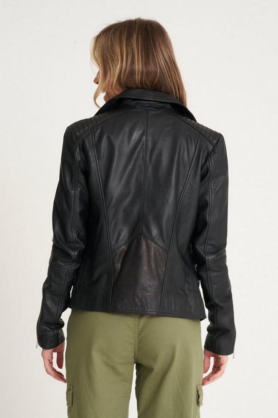 Barneys Originals Ribbed Leather Jacket 4