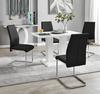 FurnitureboxUK Imperia 4 Seater Modern White High Gloss Rectangular Dining Table And 4 Corona Faux Leather Chairs thumbnail 2