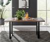 FurnitureboxUK Kylo Large Brown Wood Effect Dining Table & 6 Corona Silver Leg Faux Leather Chairs thumbnail 2