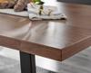 FurnitureboxUK Kylo Large Brown Wood Effect Dining Table & 6 Corona Silver Leg Faux Leather Chairs thumbnail 3