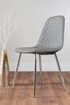 FurnitureboxUK Kylo Large Brown Wood Effect Dining Table & 6 Corona Silver Leg Faux Leather Chairs thumbnail 4