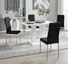FurnitureboxUK Imperia 4 Seater Modern White High Gloss Rectangular Dining Table And 4 Milan Velvet Chairs thumbnail 1
