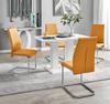 FurnitureboxUK Imperia 4 Seater Modern White High Gloss Rectangular Dining Table And 4 Milan Velvet Chairs thumbnail 3