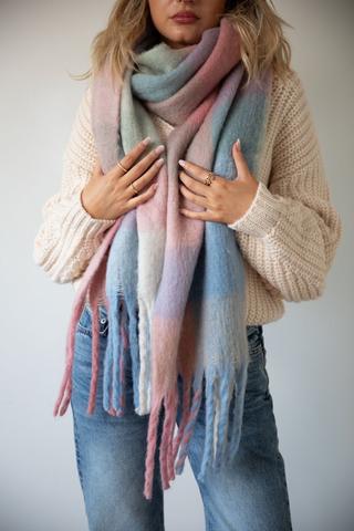 Bianca Cream, Pink & Taupe Abstract Print Scarf