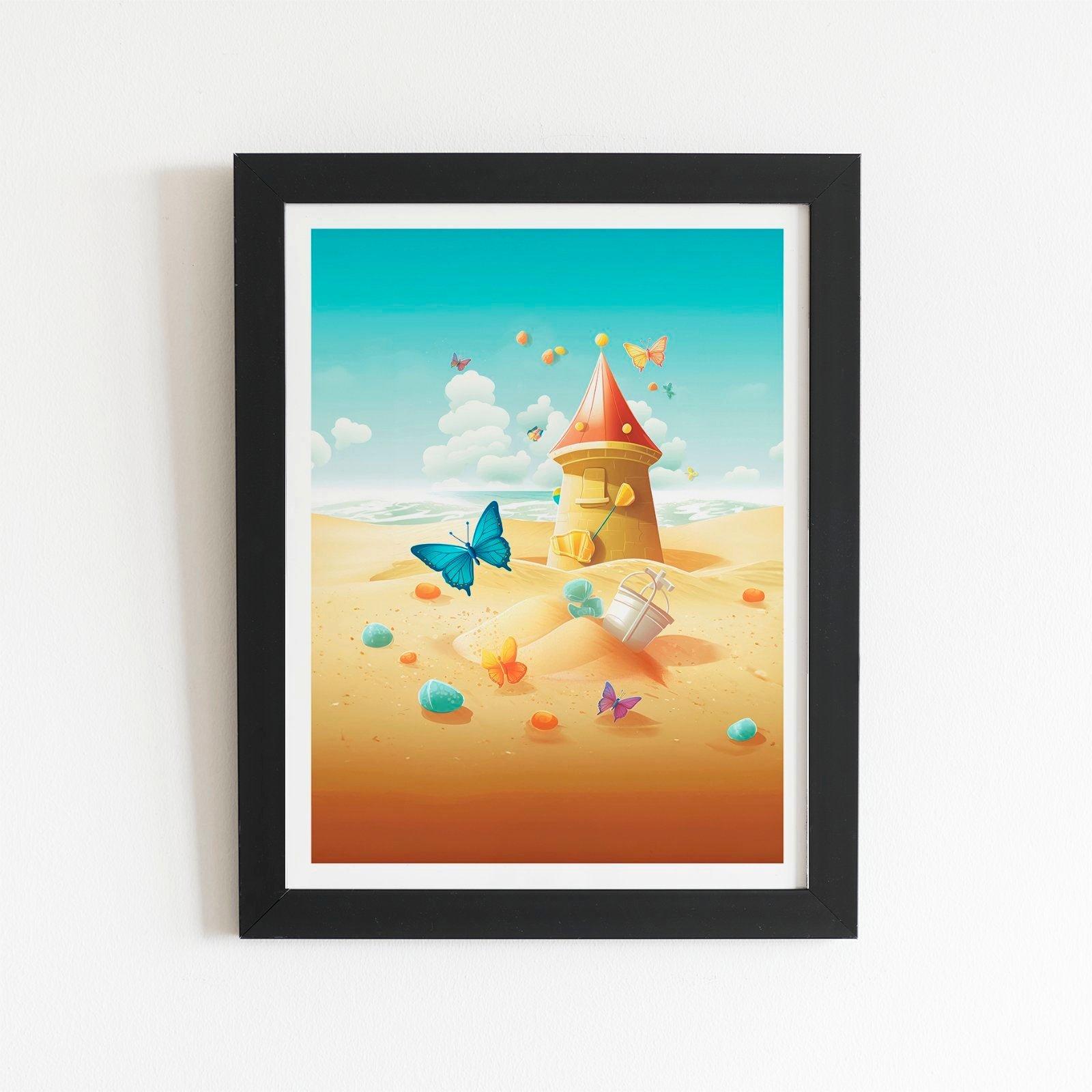 Butterflies On A Beach Holiday Framed Art Print