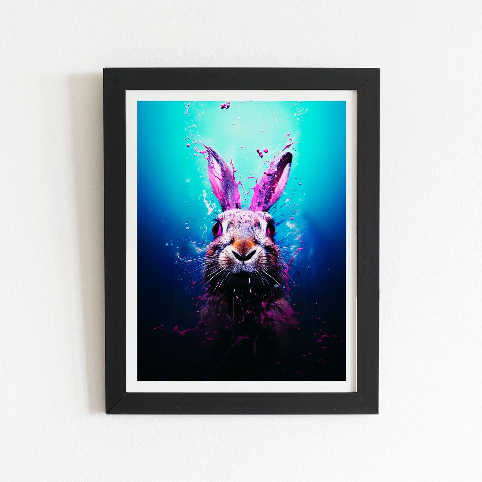 Rabbit Face Splashart Framed Art Print