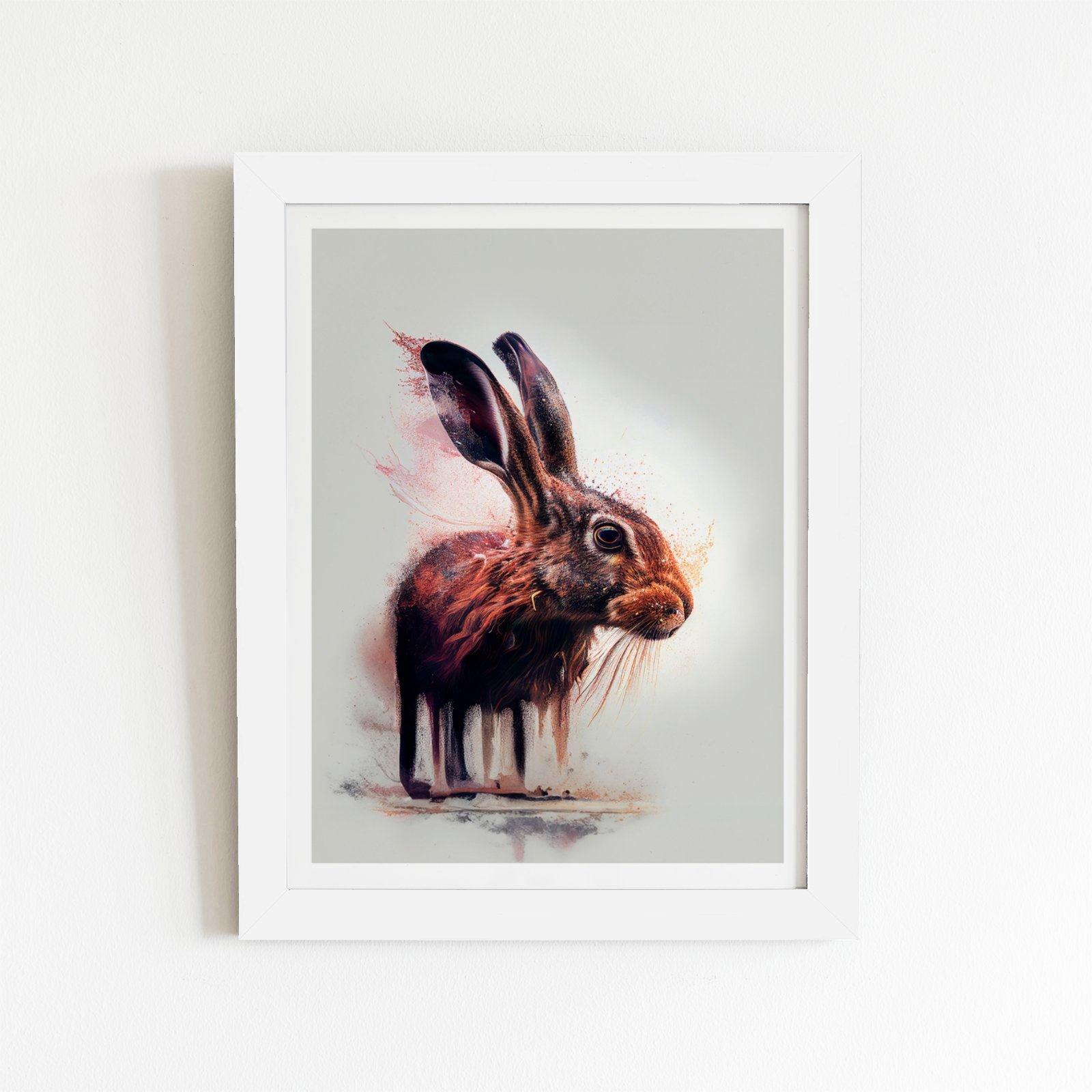 Hare Face Splashart Framed Art Print