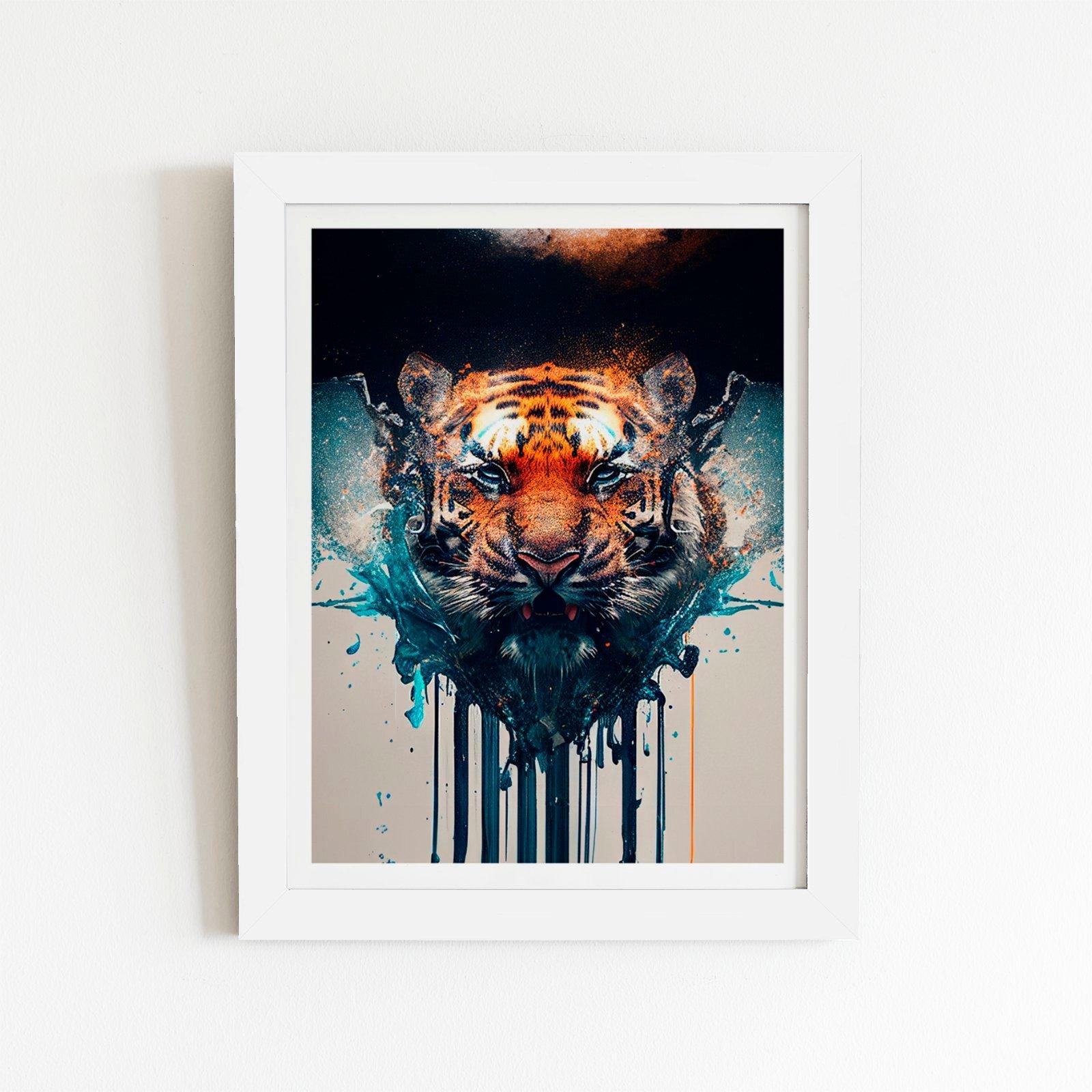 Tiger Face Splashart Framed Art Print