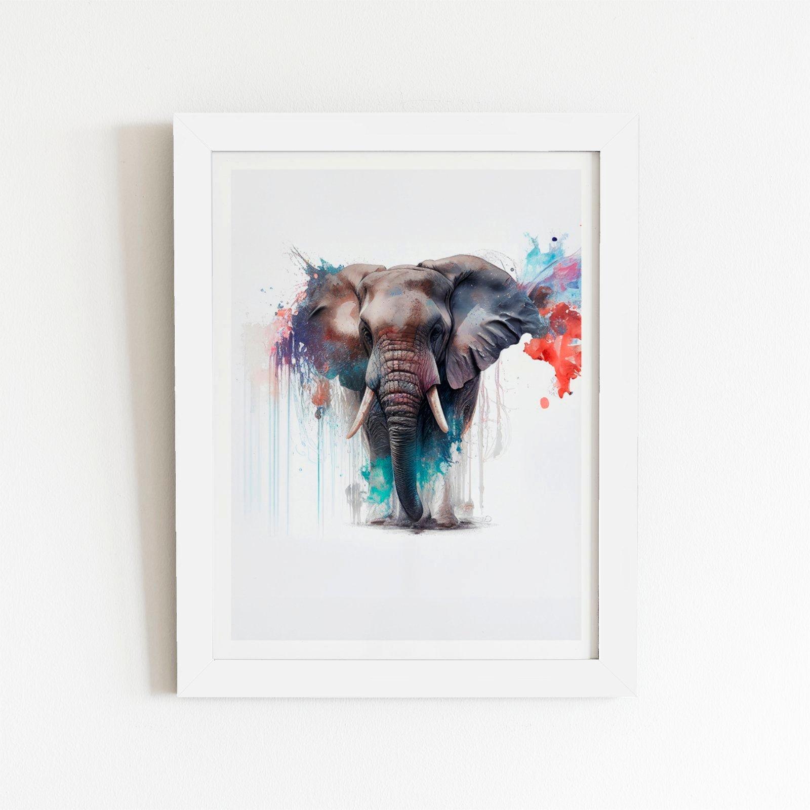 Elephant Splashart Framed Art Print