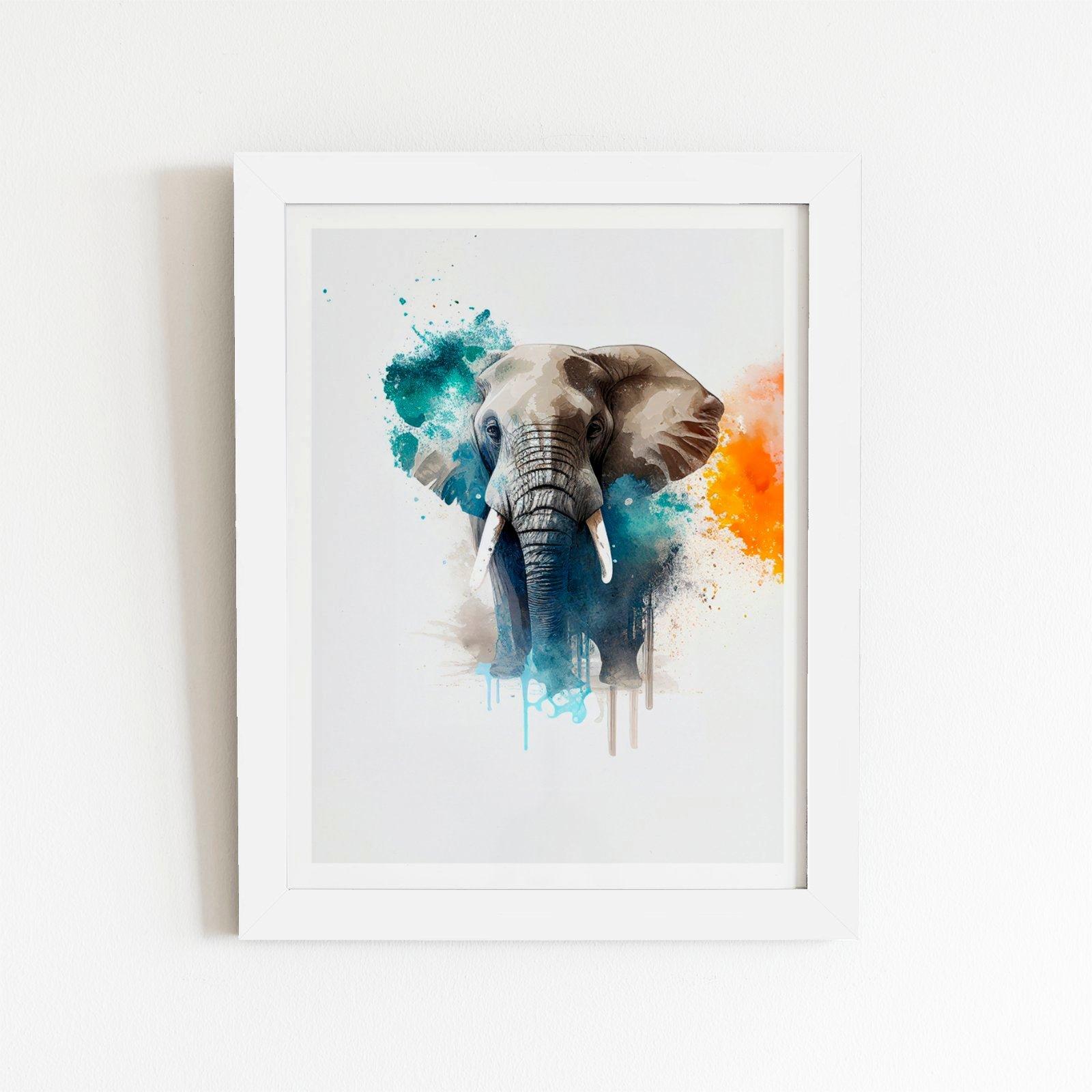 Majestic Elephant Splashart Framed Art Print