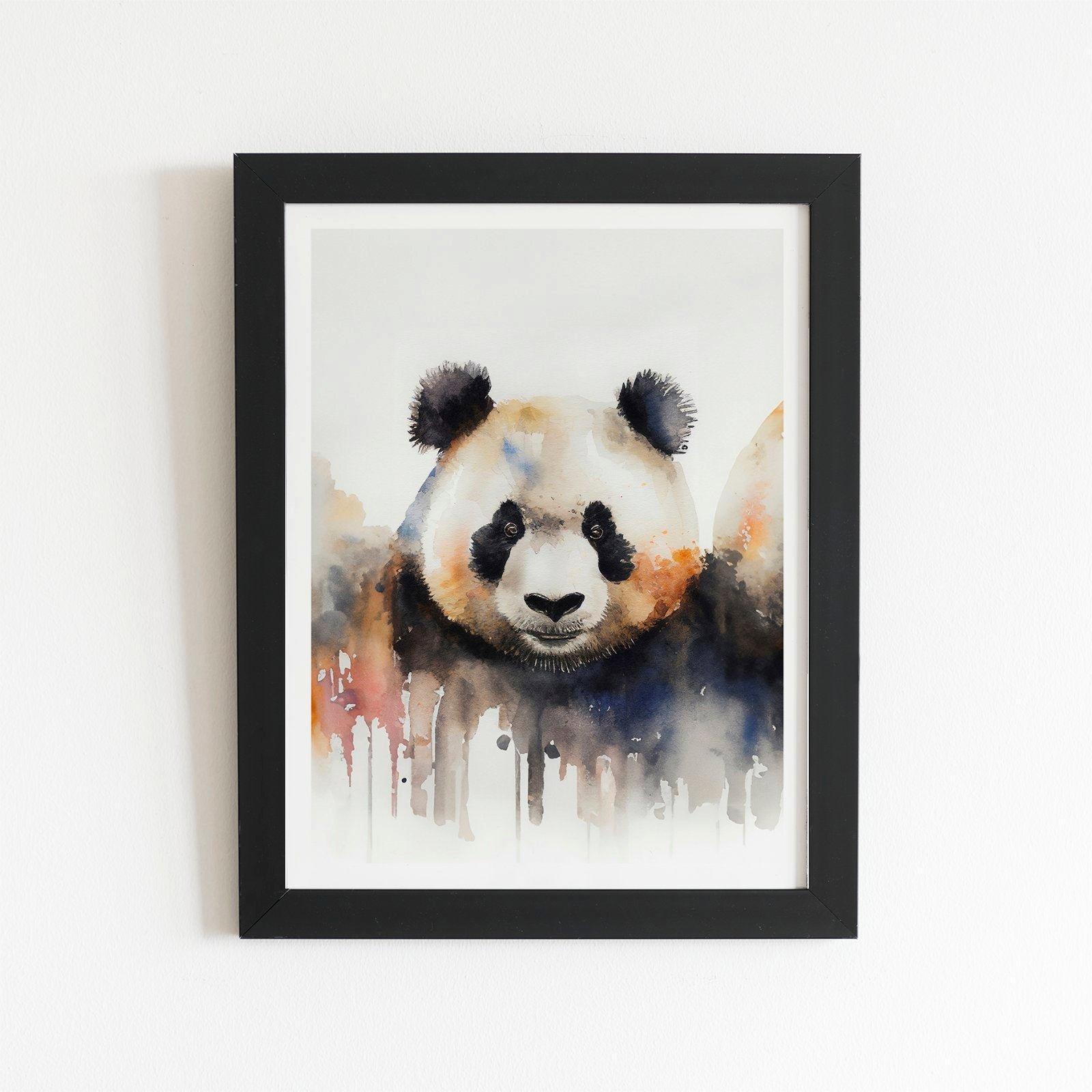 Panda Watercolour Framed Art Print