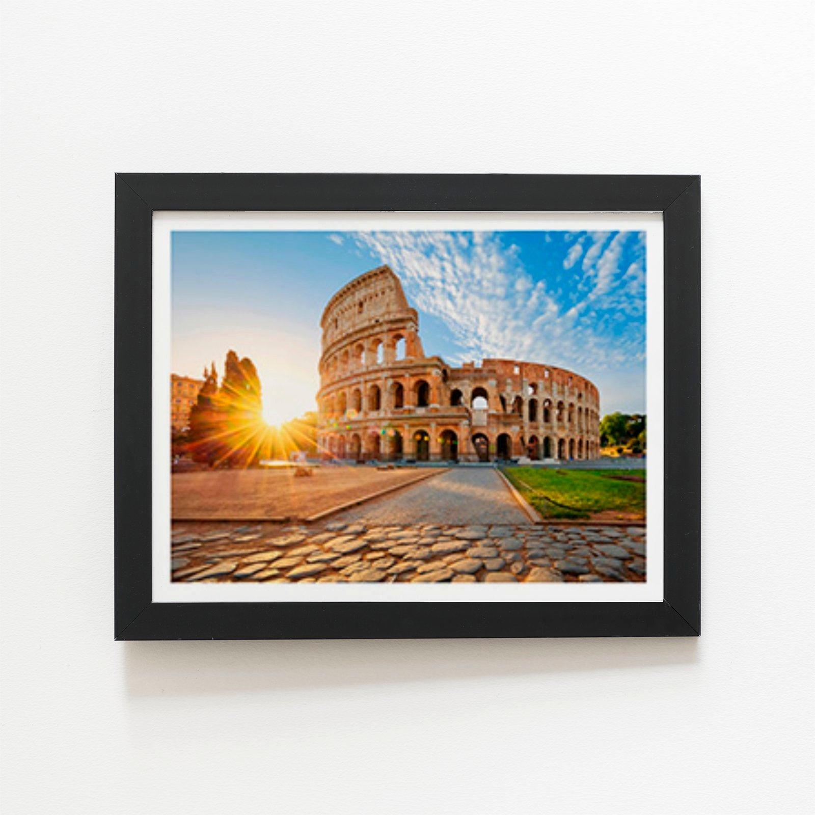 Colosseum In Rome At Sunrise Framed Art Print
