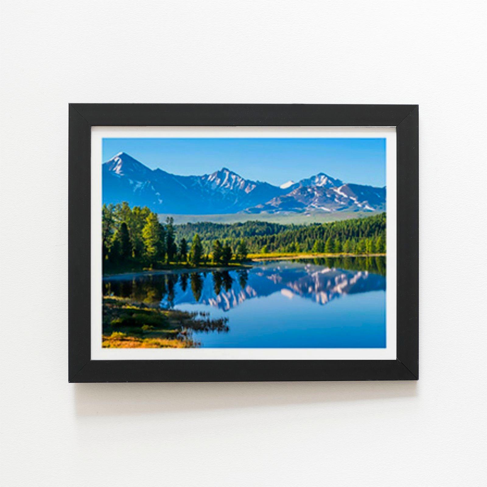 Summer Mountain Lake Framed Art Print