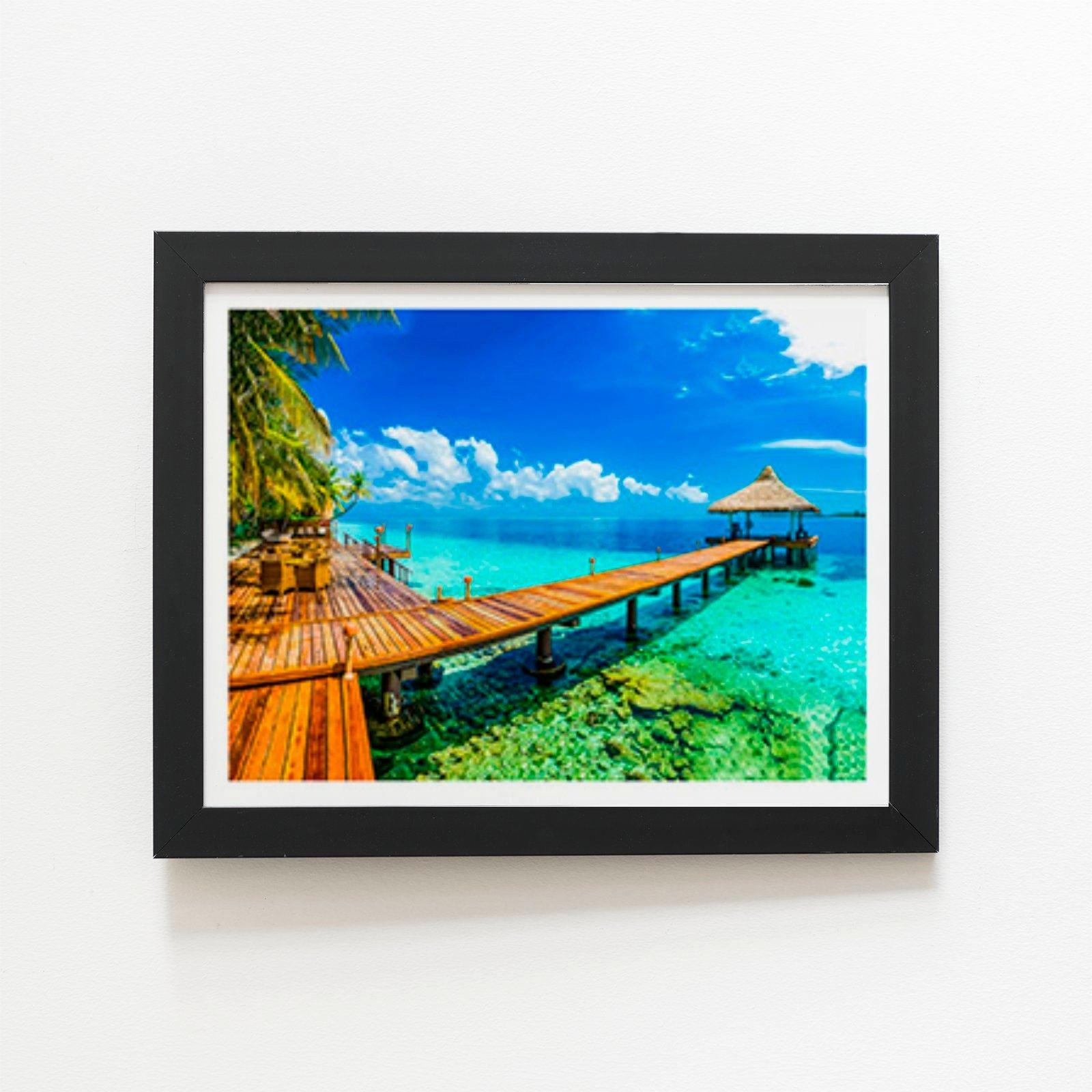 Maldive Beach Resort Framed Art Print