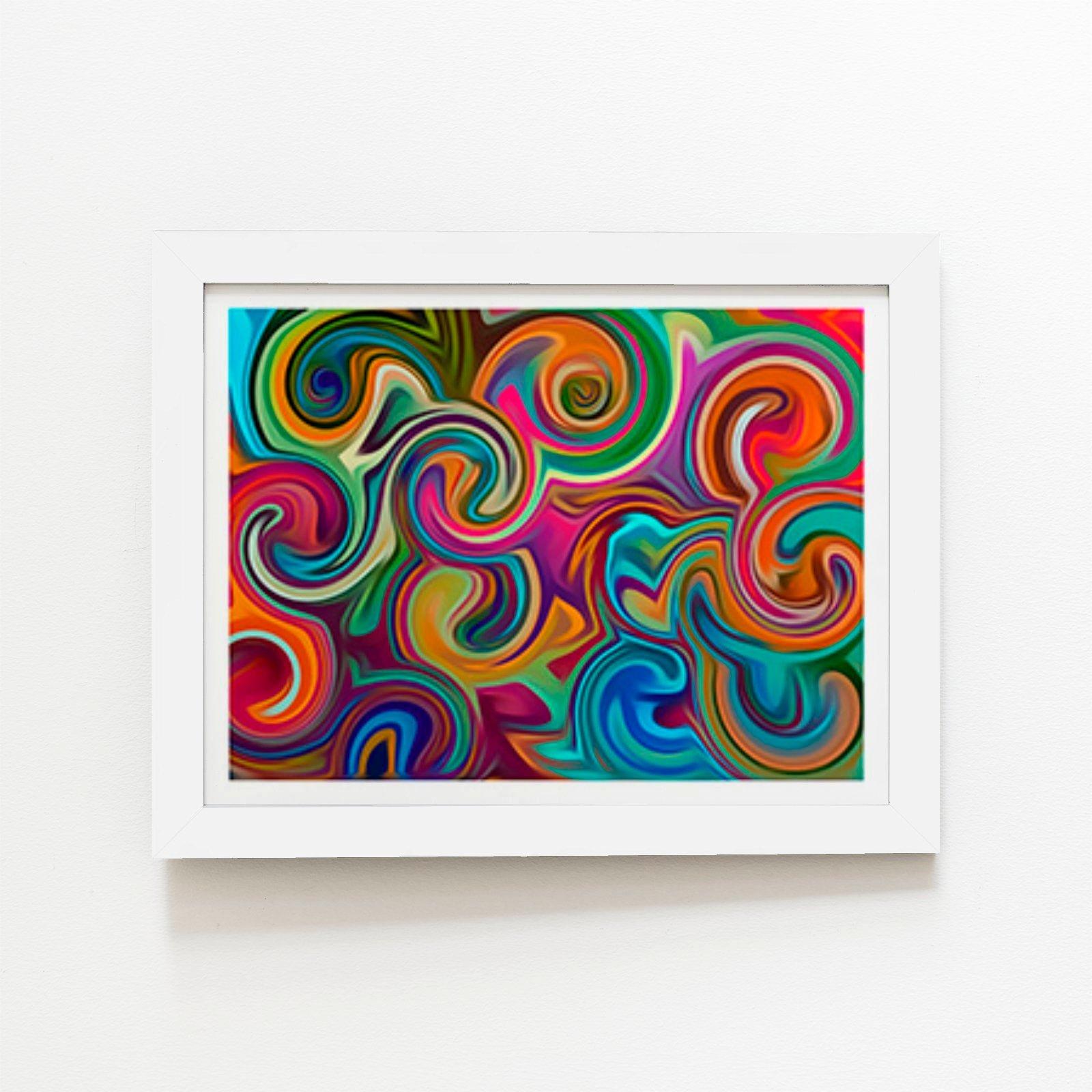 Colourful Wave Pattern Framed Art Print