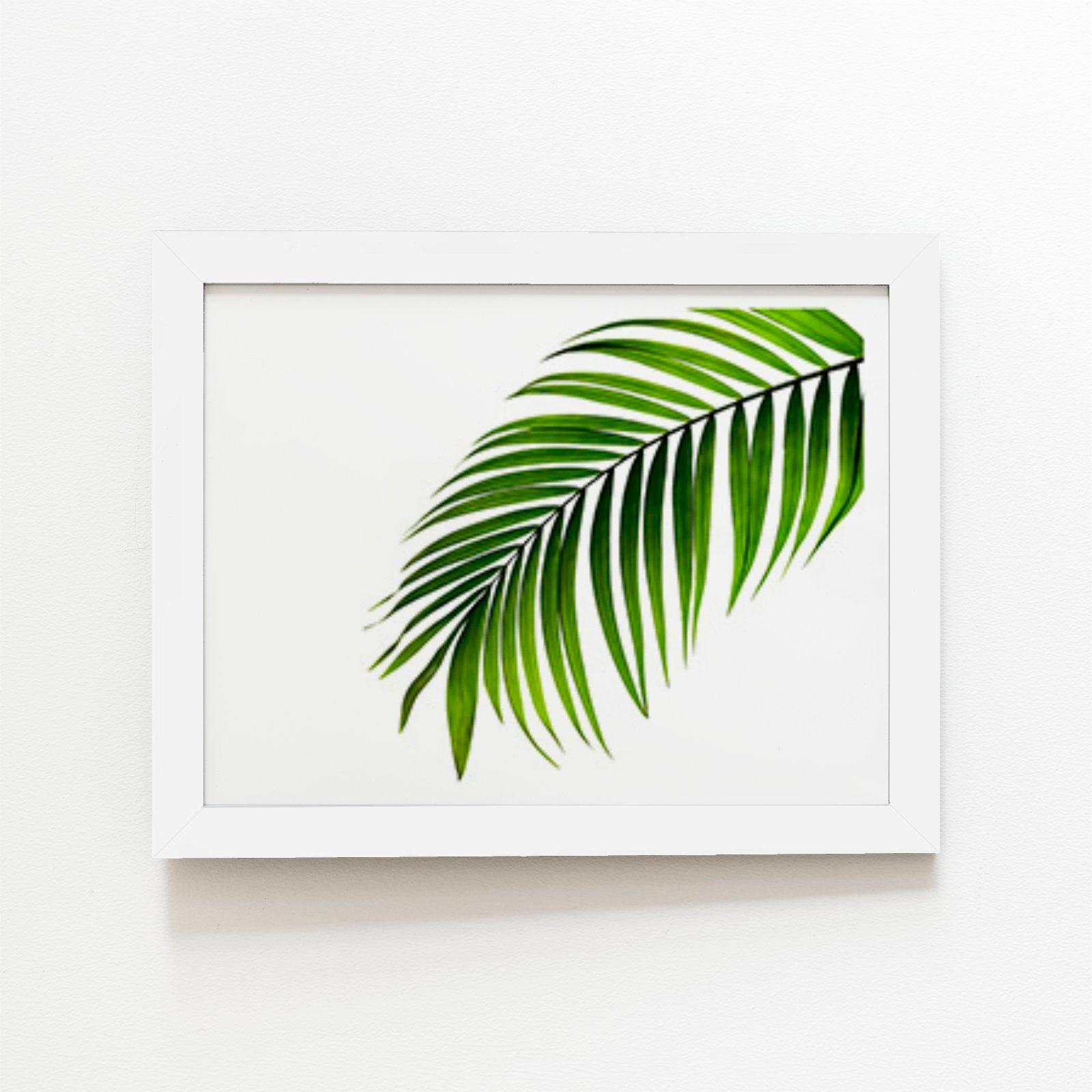Single Palm Leaf Framed Art Print