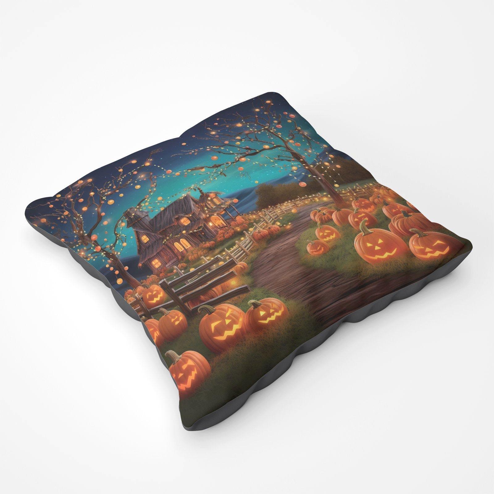 Enchanted Hallowen Pumpkin Patch Floor Cushion