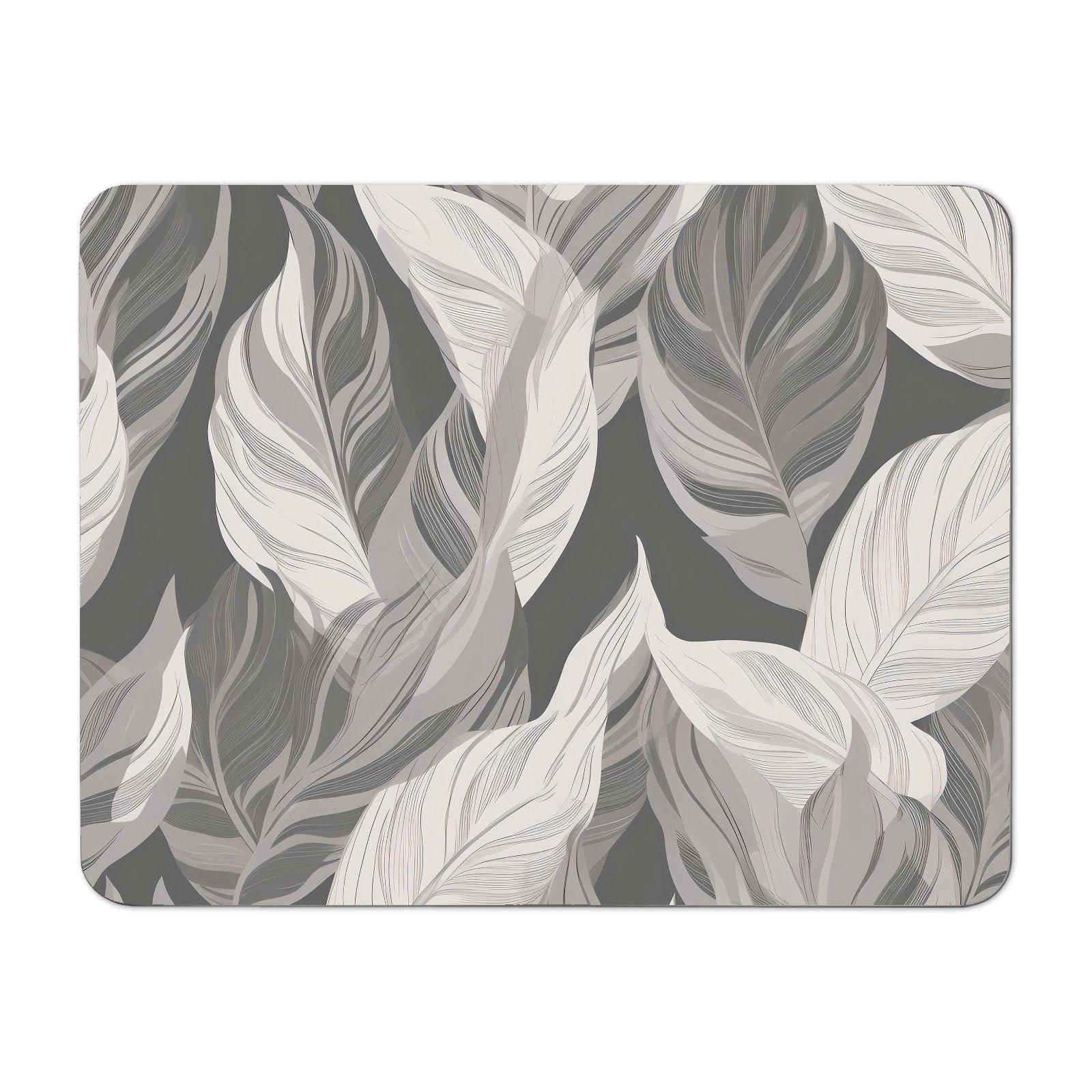 Grey Floral Leaves Placemats