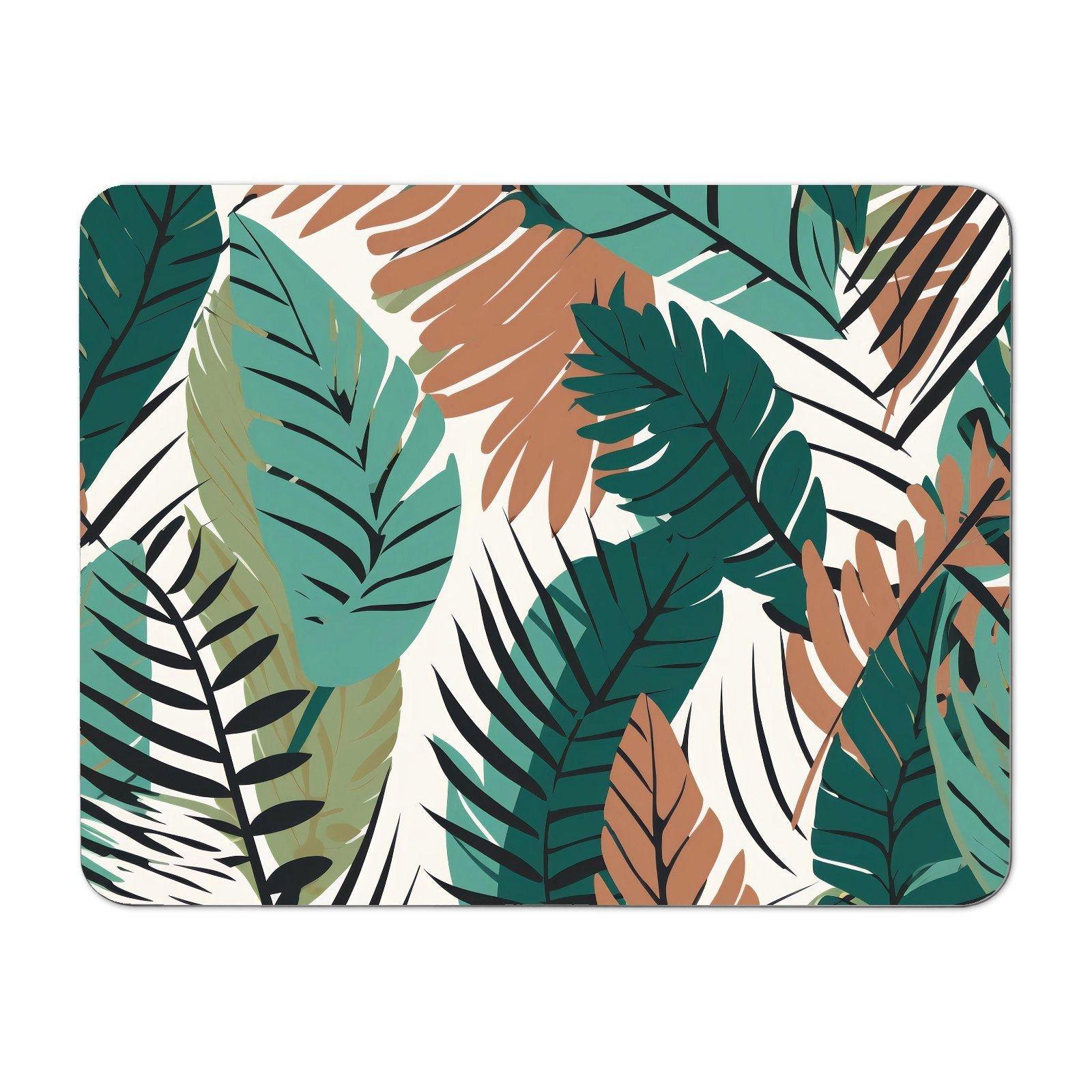 Tropical Floral Leaves Green Brown Placemats