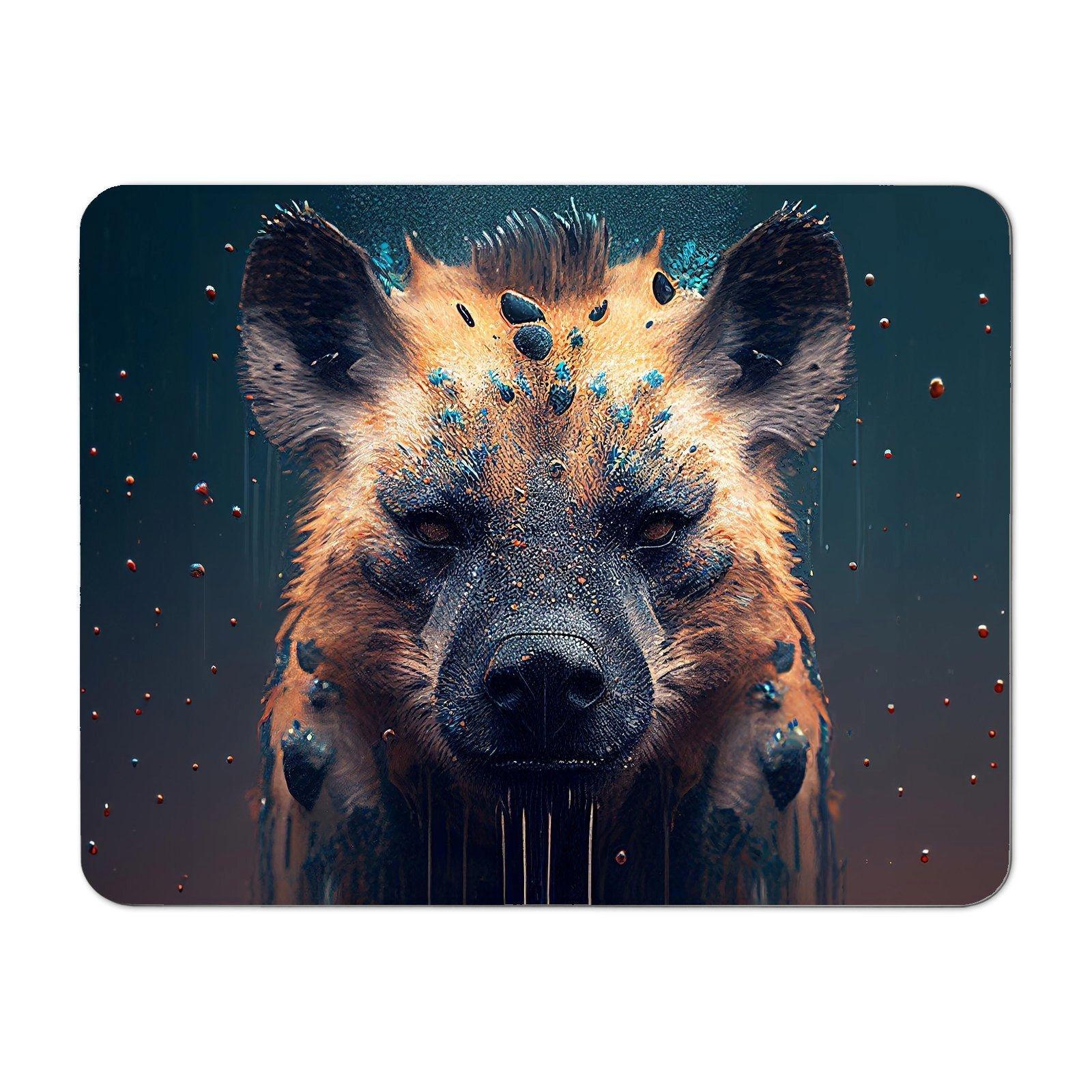 Hyena Face Splashart Dark Background Placemats