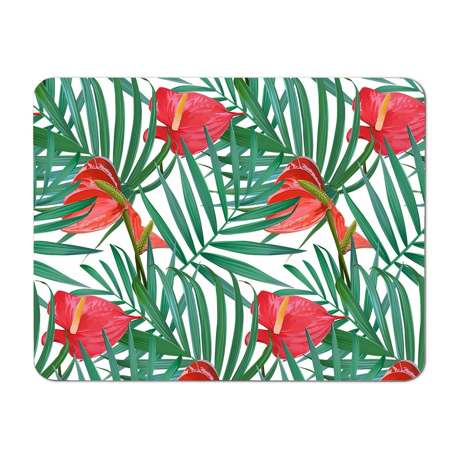 Tropical Flowers And Palm Leaves Placemats