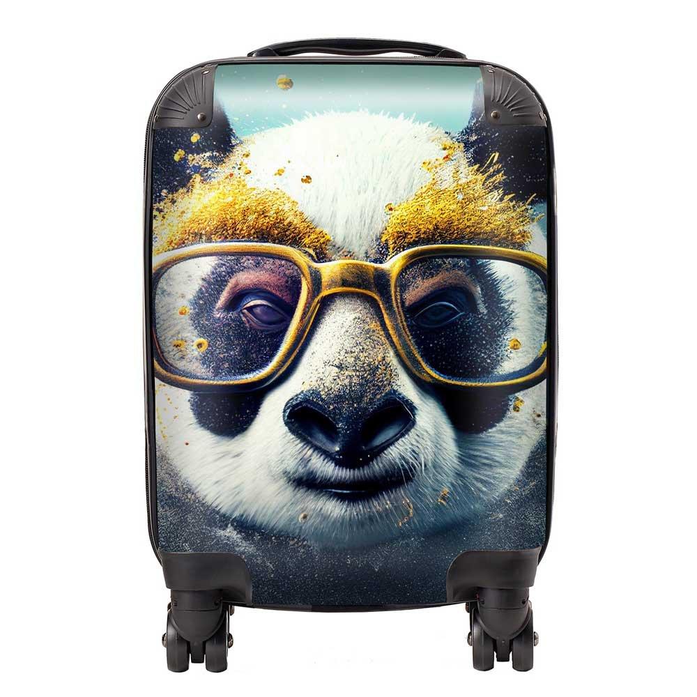 Panda With Golden Glasses Splashart Suitcase