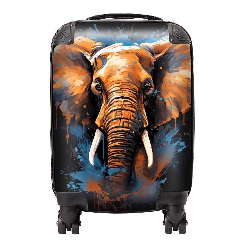 Splashart Elephant Blue Suitcase