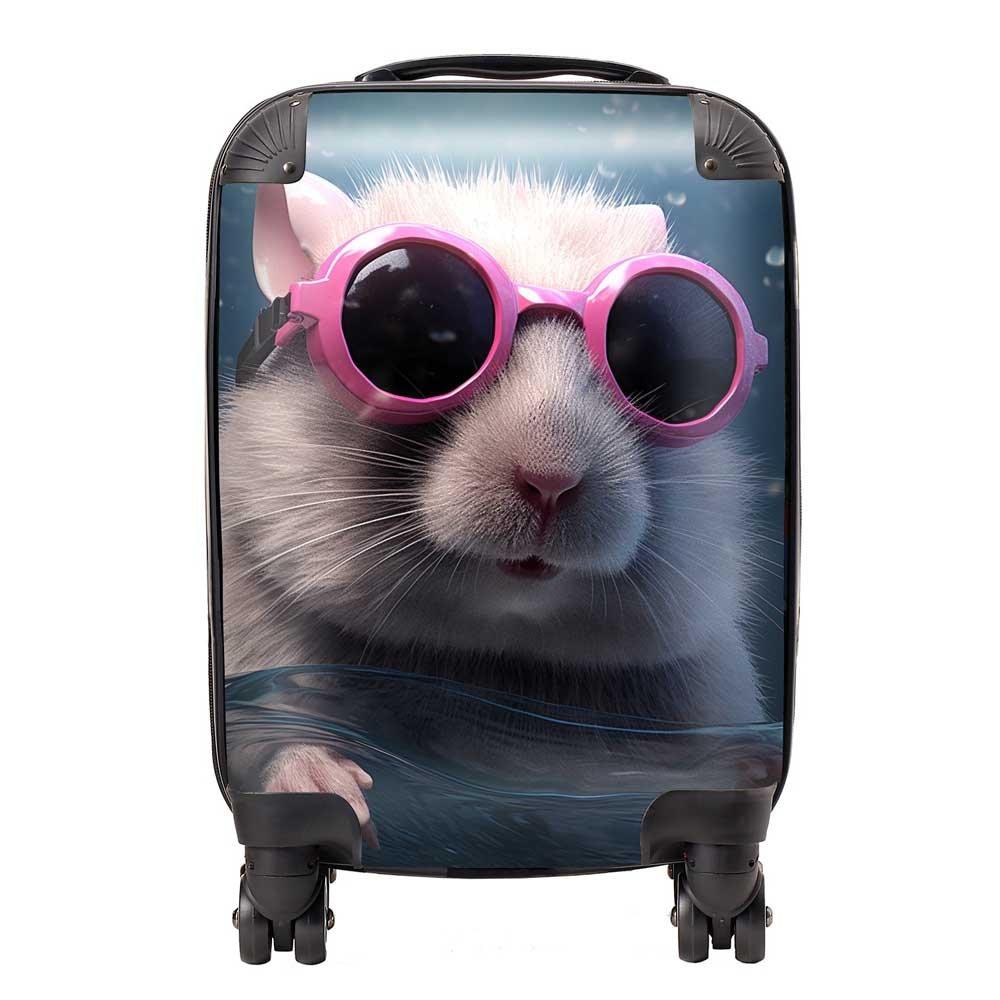 Splashart DoorMouse with Pink Glasses Suitcase
