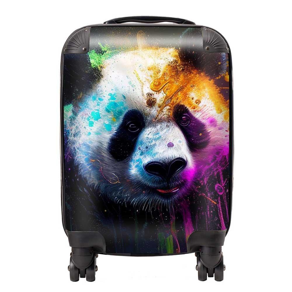 Panda Face Splashart Colourful Suitcase