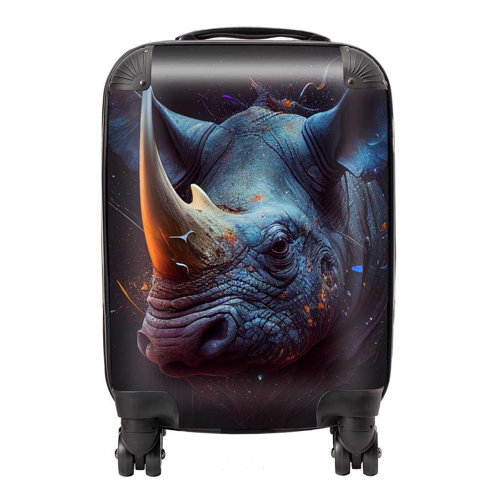 Rhino Face Splashart Suitcase