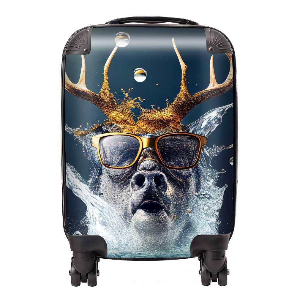 Stag With Glasses Splashart Suitcase