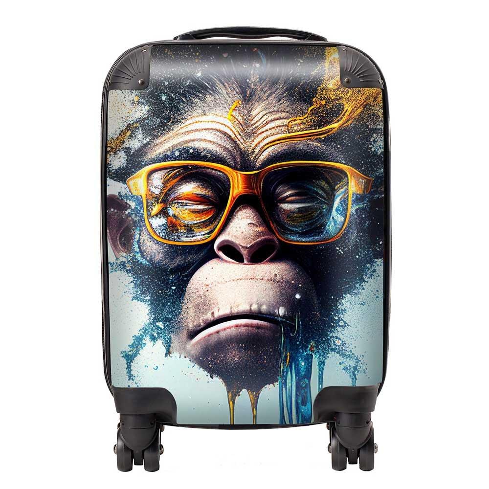 Monkey With Glasses Splashart Suitcase