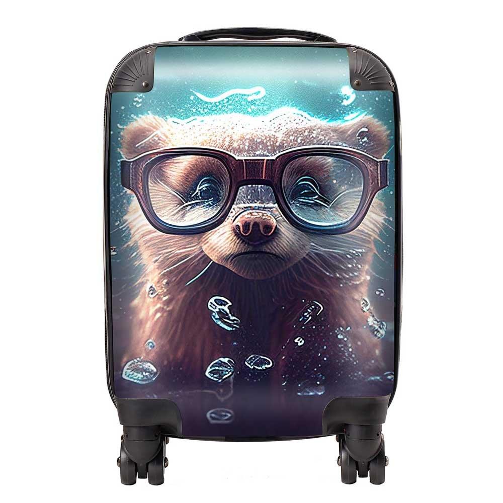Ferret With Glasses Splashart Water Suitcase