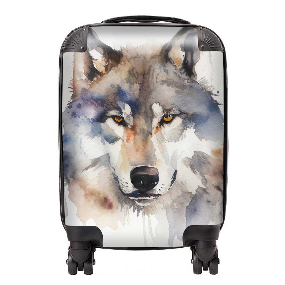 Wolf Watercolour Suitcase