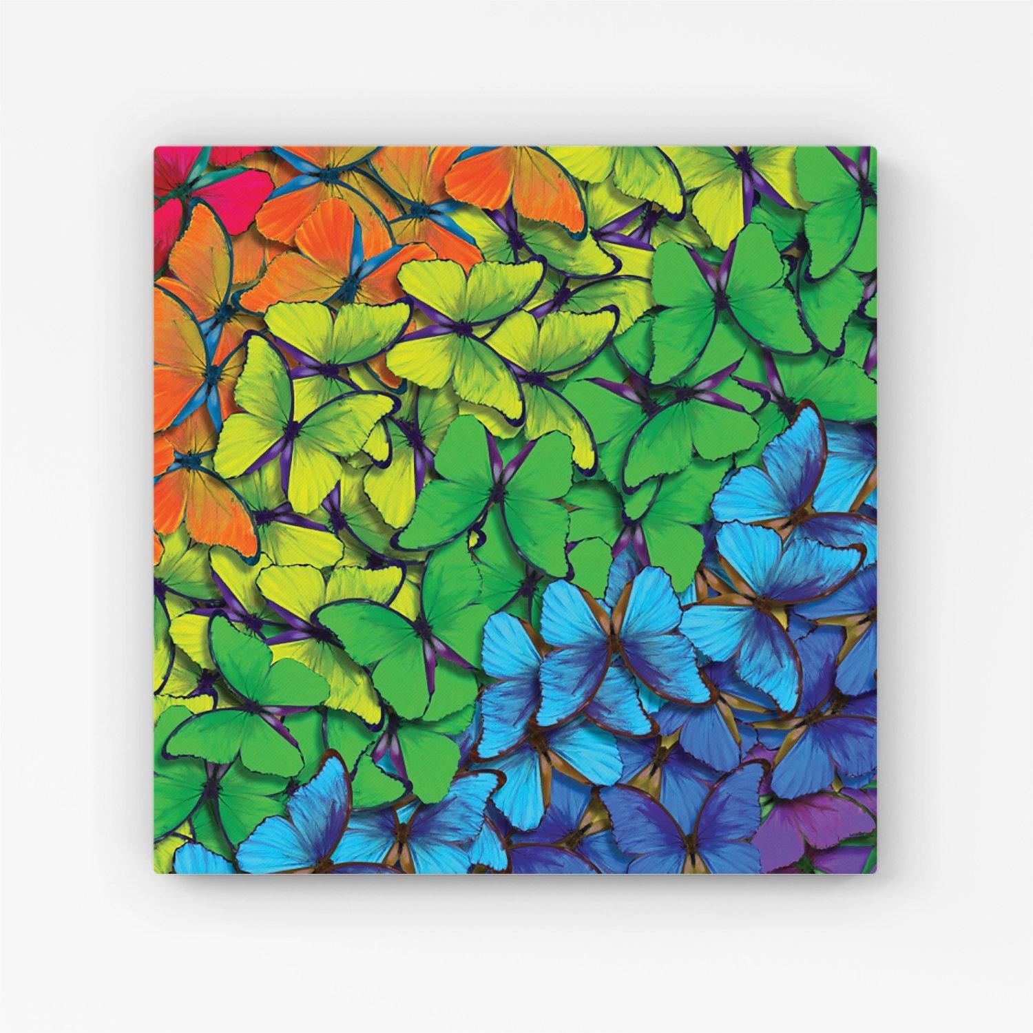 Multicoloured Butterflies Canvas