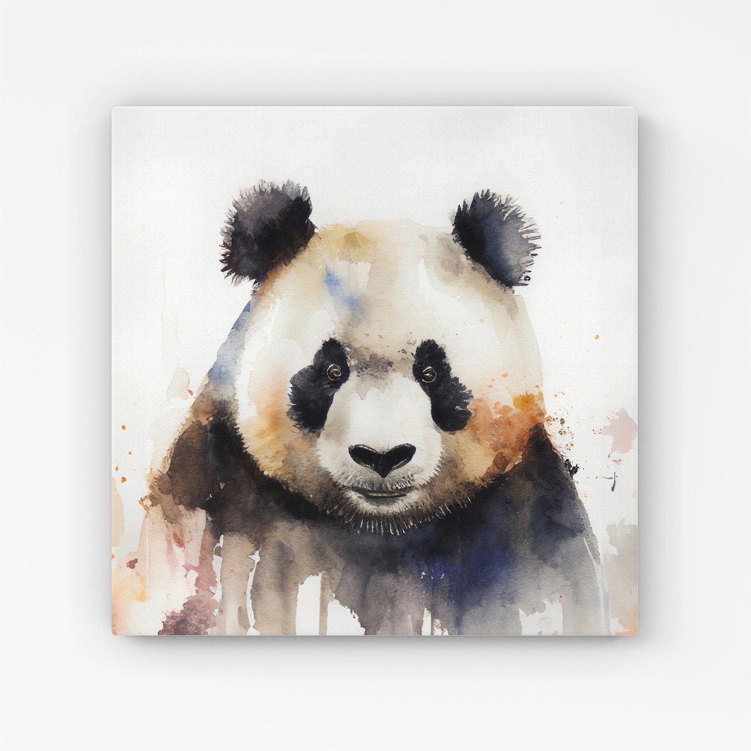 Panda Watercolour Canvas