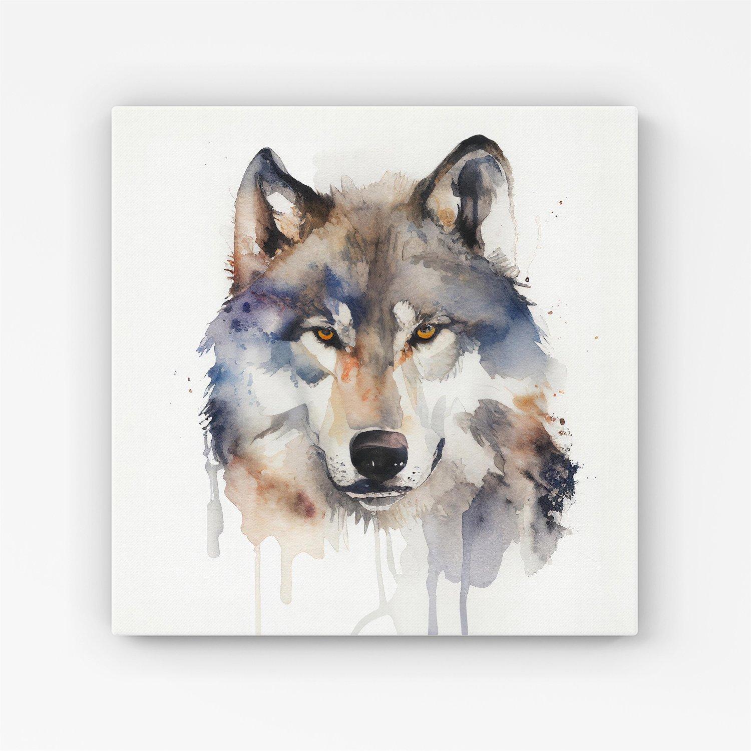 Wolf Watercolour Canvas