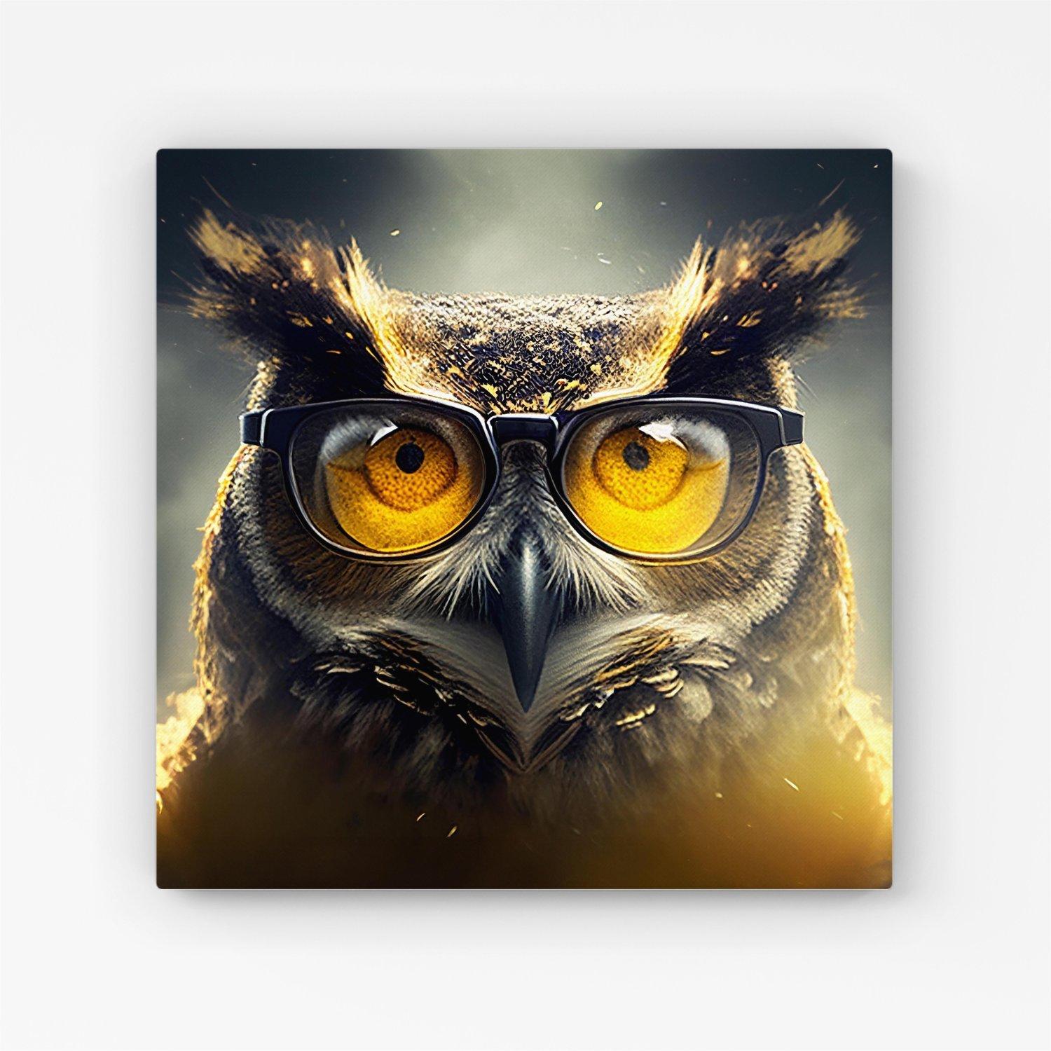 Owl With Glasses Splashart Canvas