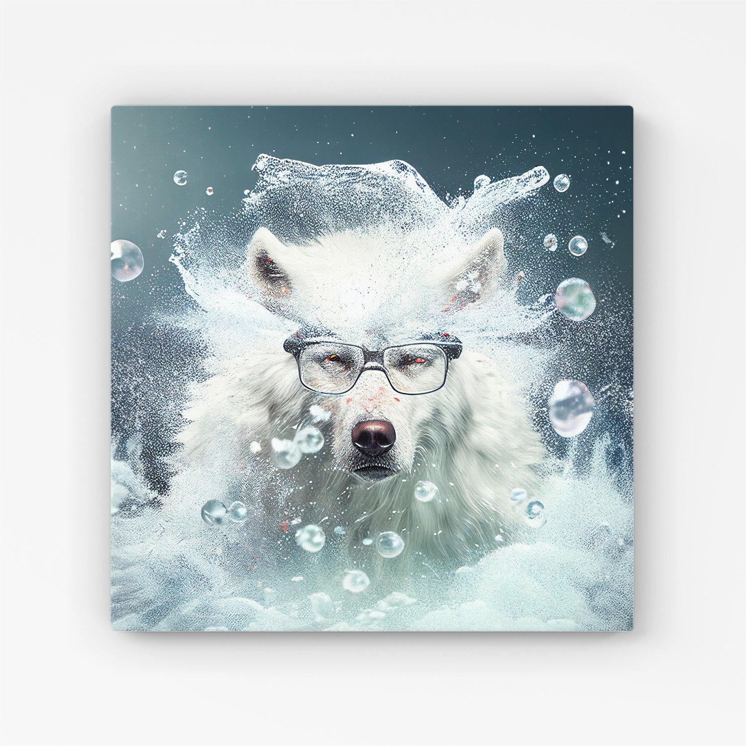 White Wolf With Glasses Splashart Canvas