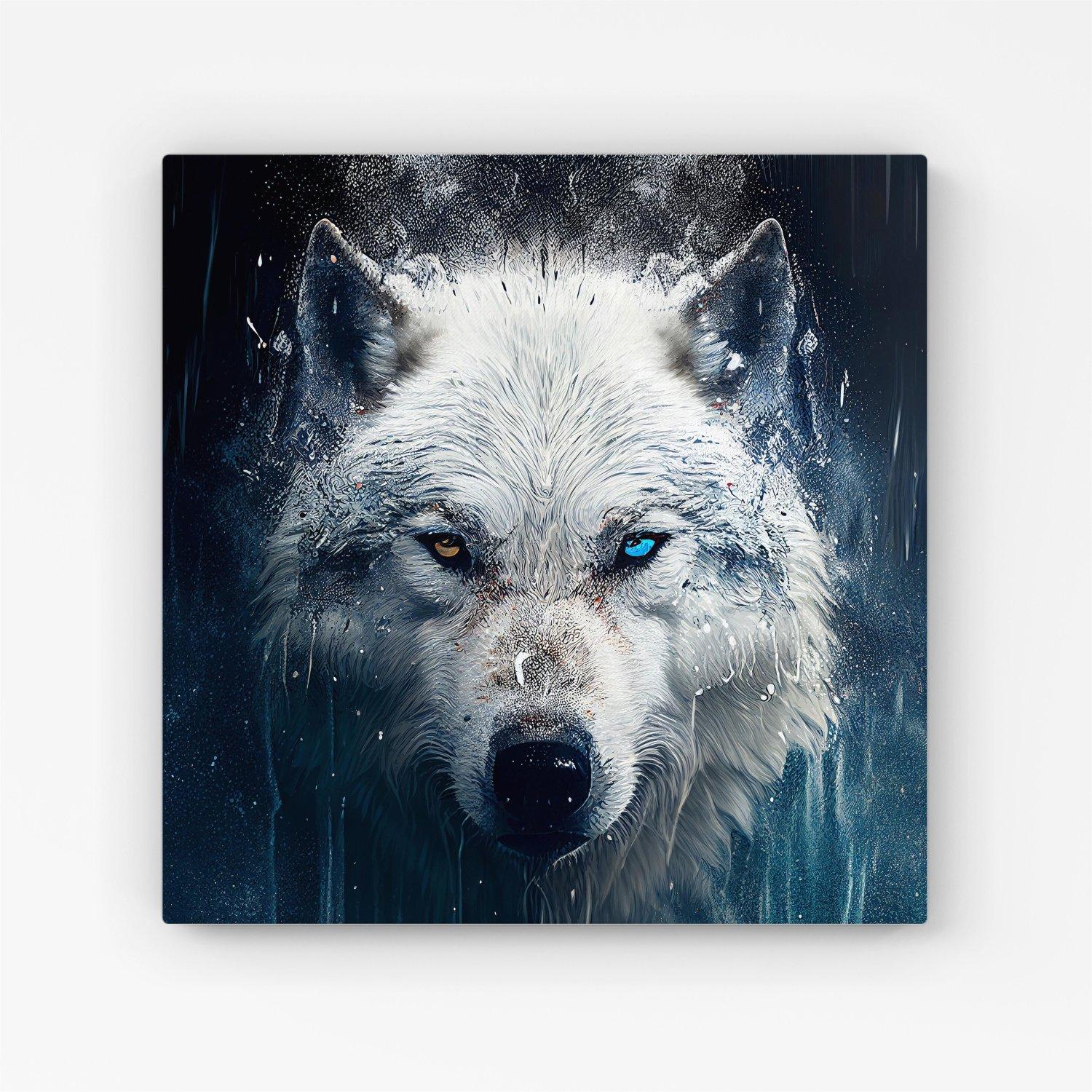 White Wolf Face Splashart Canvas