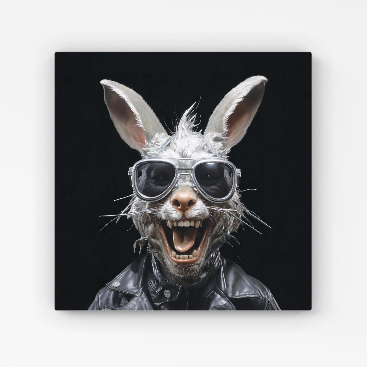Funky Rabbit Face With Glasses Canvas