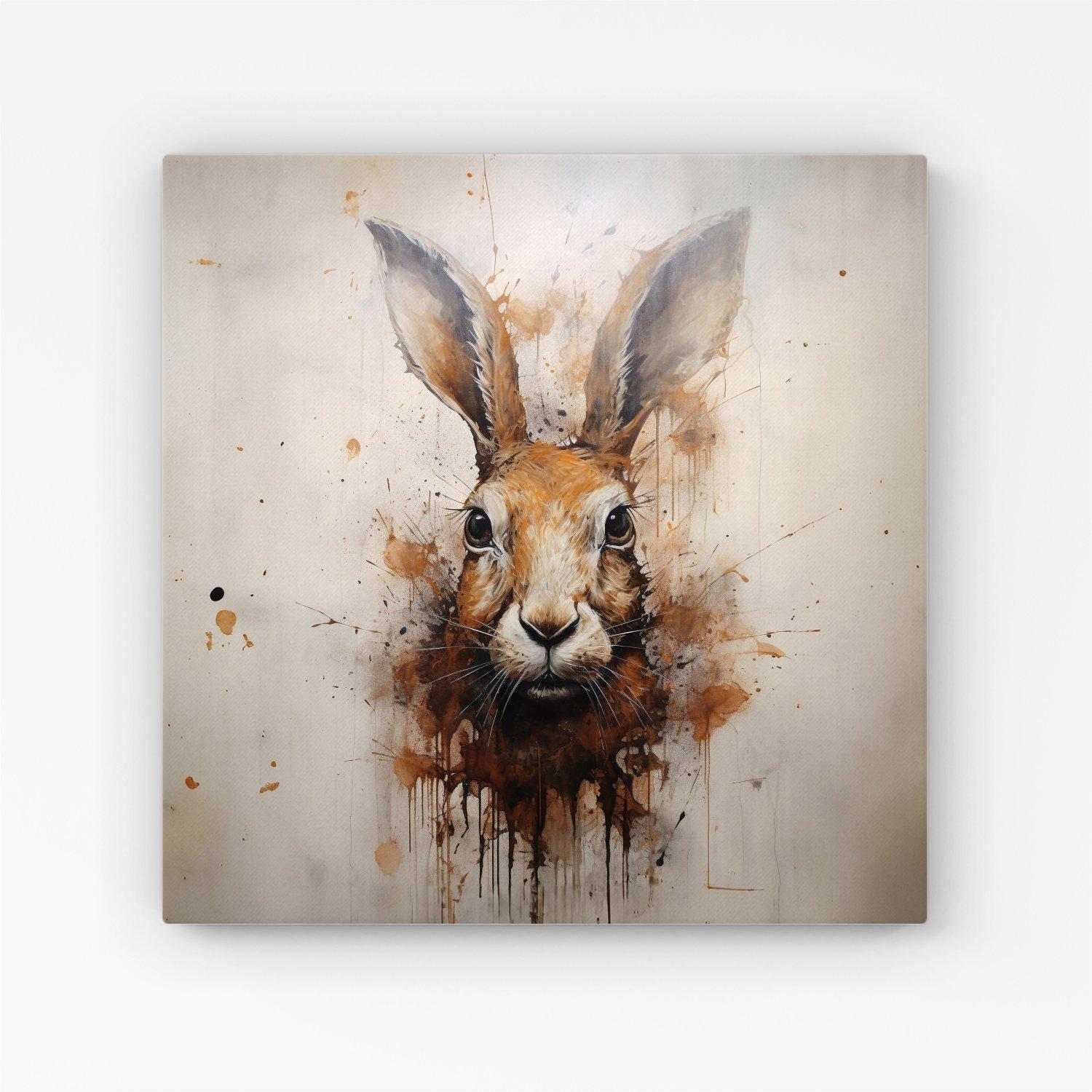 Watercolour Hare Face Canvas