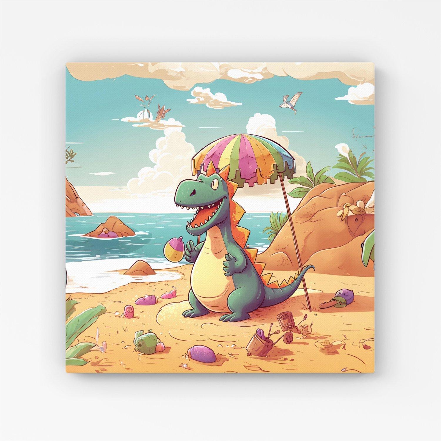 Dragon On A Beach Holiday Canvas