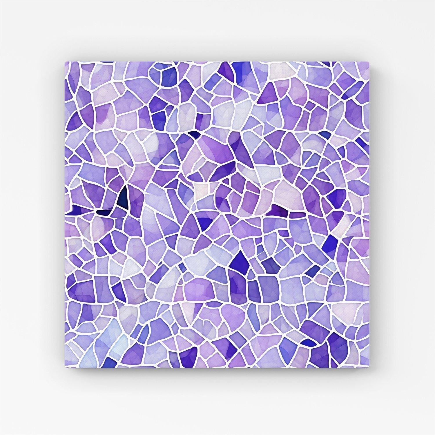Purple and White Mosaic Design Canvas