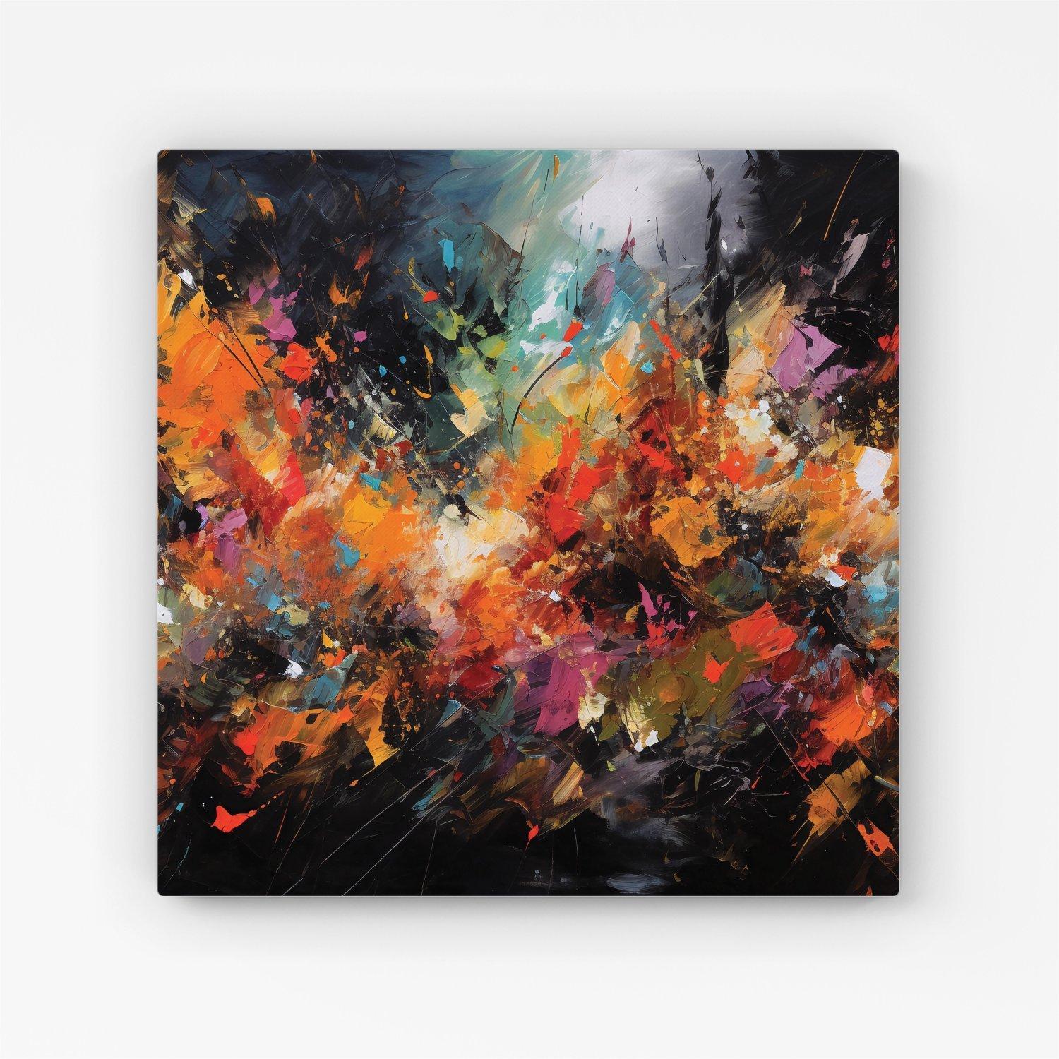 A Vibrant Abstract Painting Capturing The Energy And E  Canvas