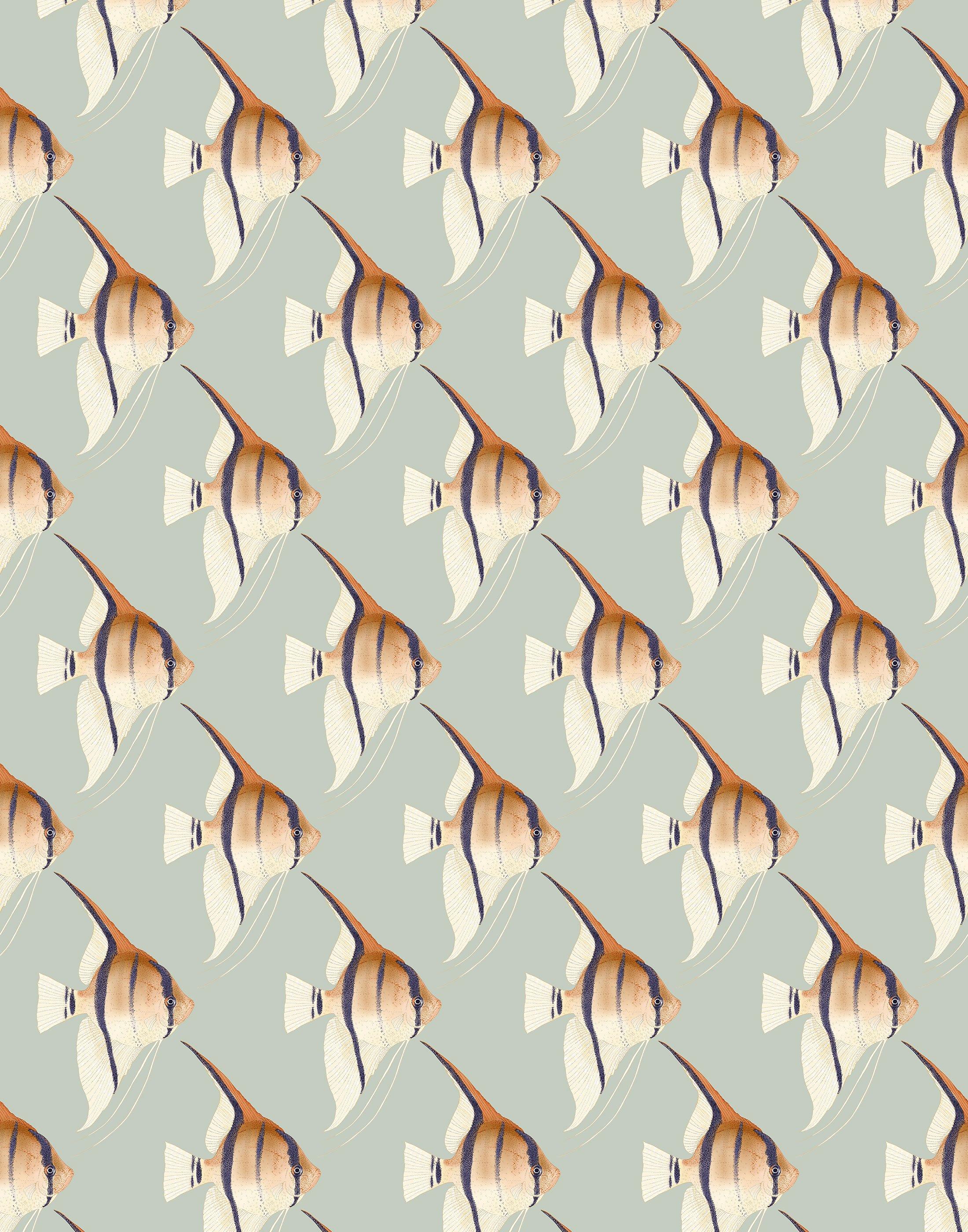 Eco-Friendly Geometric Angelfish Wallpaper