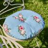 Dibor Set of 4 Vintage Rose Blue Round Outdoor Garden Furniture Chair Seat Pads thumbnail 3