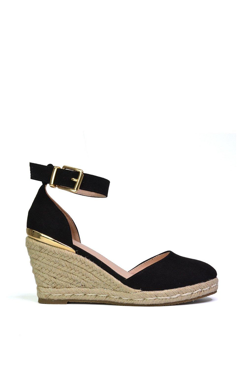 Gold Closed Toe Espadrille Wedge Heel Sandals | New Look